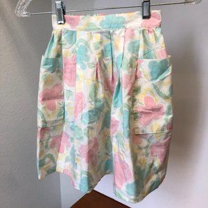 Vintage 80s Russ Girl pastel graphic floral full skirt kids